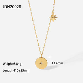 New Arrivals Coin Jewelry Gift Stainless Steel 18K Gold Plated Pendant Necklace For Women - Rudaki